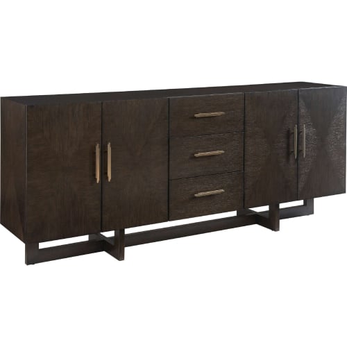 Sorenson 84" TV Stand Media Console in Sand Blasted Dark Brown Oak