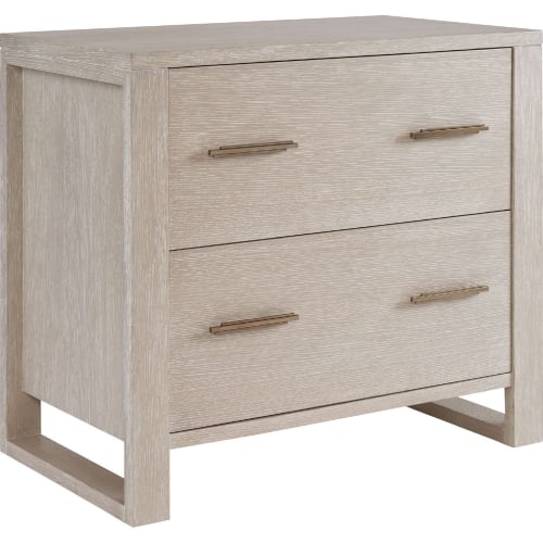 Hewitt File Cabinet Chest in Light Taupe w/ Ivory Ceruse Finish