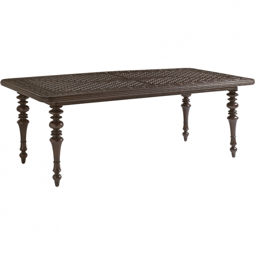 Royal Kahala Black Sands Outdoor 84" Dining Table in Tortoise Shell Finish Metal