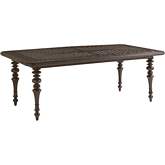 Royal Kahala Black Sands Outdoor 84" Dining Table in Tortoise Shell Finish Metal