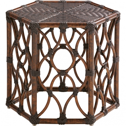 Royal Kahala Black Sands Outdoor Bunching Cocktail Table in Tortoise Shell Finish Metal