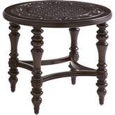 Royal Kahala Black Sands Outdoor Round End Table in Tortoise Shell Finish Metal