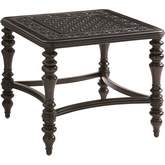 Royal Kahala Black Sands Outdoor Square End Table in Tortoise Shell Finish Metal