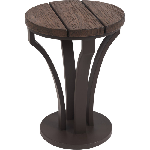 Kilimanjaro Outdoor Accent End Table in Teak & Espresso Aluminum