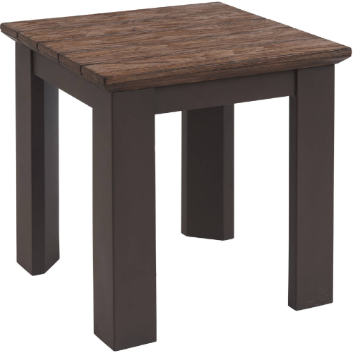 Kilimanjaro Outdoor Serving End Table in Teak & Espresso Aluminum