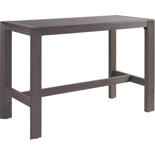 Mozambique Outdoor 64" Bistro Dining Table in Taupe Gray Synthetic Teak