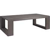 Mozambique Outdoor 51" Cocktail Coffee Table in Taupe Gray Synthetic Teak