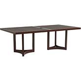 Abaco Outdoor 88" Dining Table in Walnut Look Aluminum