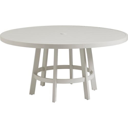 Seabrook Outdoor 60" Round Dining Table in Oyster White Aluminum