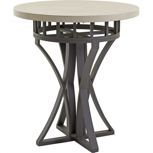 Cypress Point Ocean Terrace Bistro Table in Weatherstone & Aged Iron