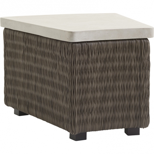 Cypress Point Ocean Terrace Accent Table in Weatherstone & Wicker