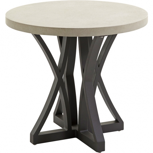 Cypress Point Ocean Terrace Outdoor Side Table in Weatherstone & Metal