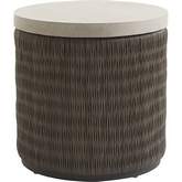 Cypress Point Ocean Terrace Outdoor End Table in Stone & Gray Wicker