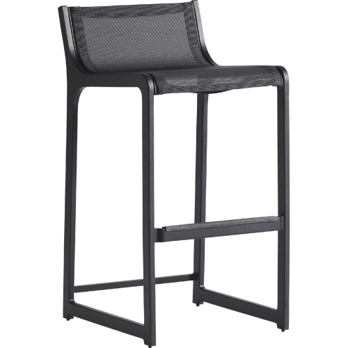 South Beach Outdoor Bar Stool in Gray Fabric & Aluminum