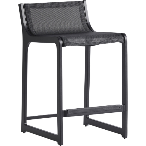 South Beach Outdoor Counter Stool in Gray Fabric & Aluminum