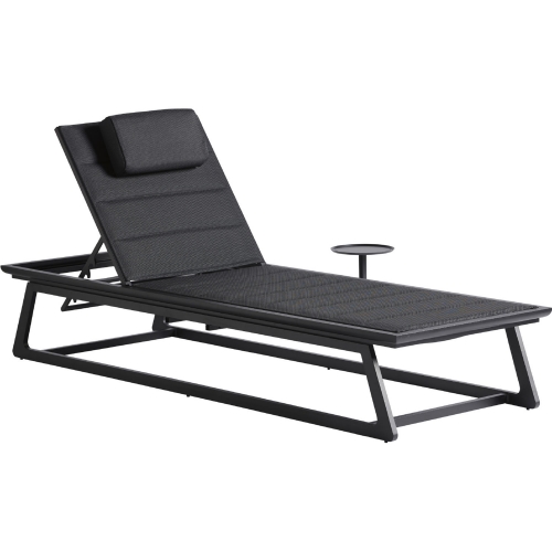 South Beach Outdoor Chaise Lounge in Gray Fabric & Aluminum