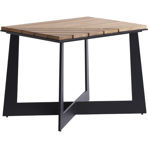 South Beach Outdoor Square End Table in Teak & Aluminum