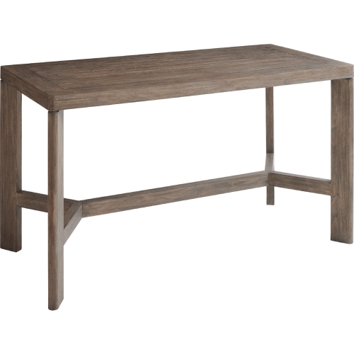 La Jolla Outdoor 64" High Low Bistro Table in Taupe Gray Teak