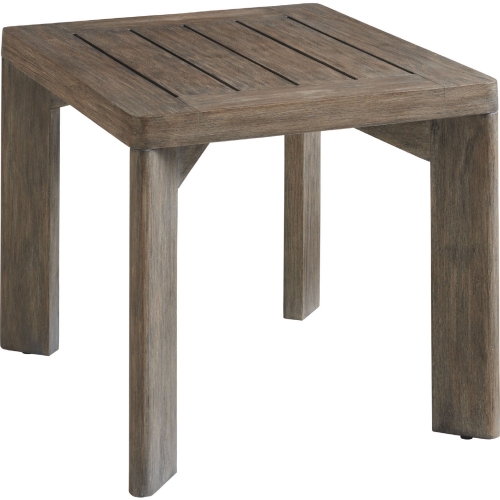 La Jolla Outdoor End Table in Taupe Gray Teak