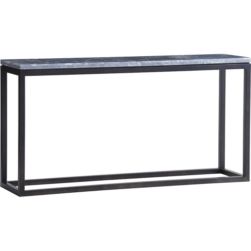 Proximity Console Table in Gray & White Marble & Ceruse Metal