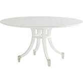 Bloomfield 54" Round Pedestal Dining Table in White & Metal