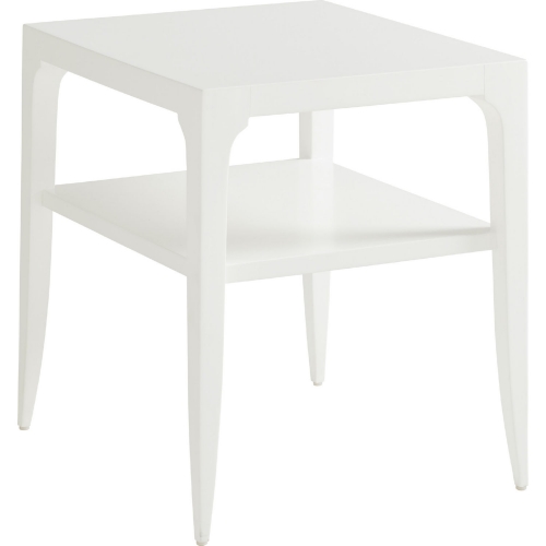 Carrington End Table w/ Shelf in White Finish