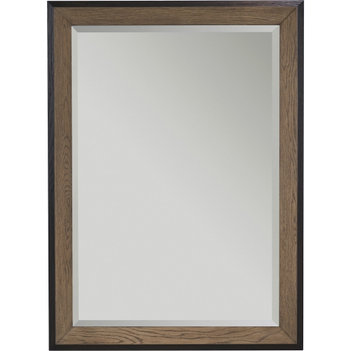 Eaton Rectangular Mirror in Taupe & Espresso Wood