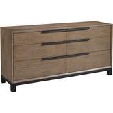 Algiers Double Dresser in Taupe & Espresso Finish Wood