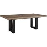 Wellesley 84" Extention Dining Table in Taupe & Espresso Finish Wood