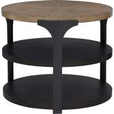 Kenya Round End Side Table in Taupe & Espresso Wood & Umber Metal