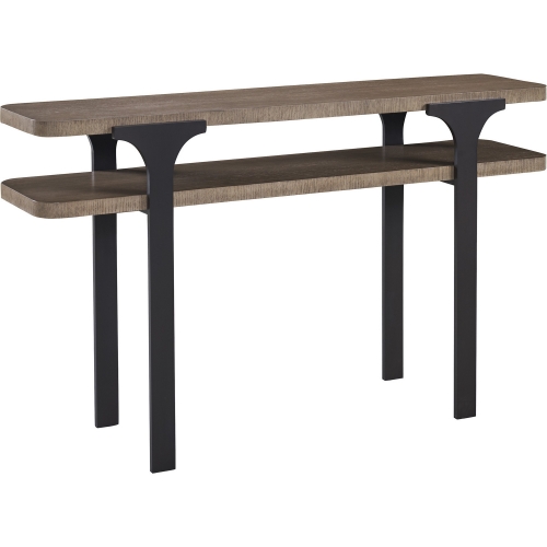 Kenya Console Table in Taupe Wood & Umber Metal