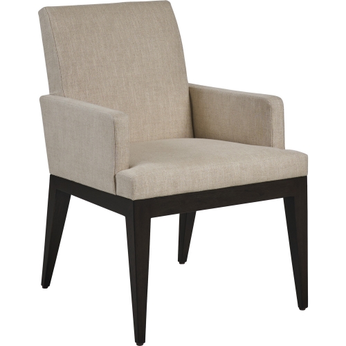 Murano Dining Arm Chair in Ivory Wheat Fabric & Espresso Wood