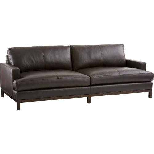 Horizon Sofa in Chocolate Brown Leather & Broze Metal