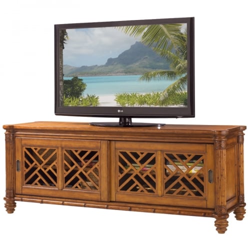 Nevis 74" TV Stand Entertainment Console in Plantation