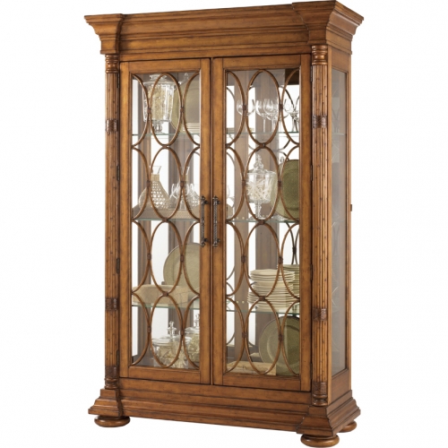 Mariana Display Cabinet in Bamboo, Mirror & Glass