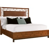 Paradise Point Bed w/ Curved Open Fretwork Headboard in Bali Finish (King)