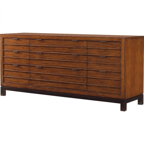 Oceania Dresser w/ 9 Drawers in Bali & Walnut Finish