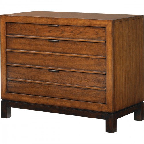 Coral Nightstand w/ 3 Drawers in Bali & Walnut Finish