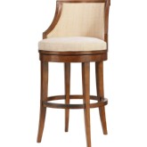 Cabana Swivel Bar Stool w/ Back Slats in Bali w/ Cream Fabric