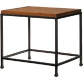 Ocean Reef End Table w/ Crushed Bamboo Top on Distressed Metal Base