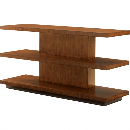 Lagoon Sofa Table w/ 2 Shelves in Bali Finish on Walnut Base