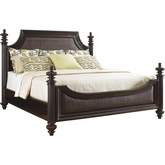 Harbour Point King Bed in Tobacco Brown Mahogany & Rattan