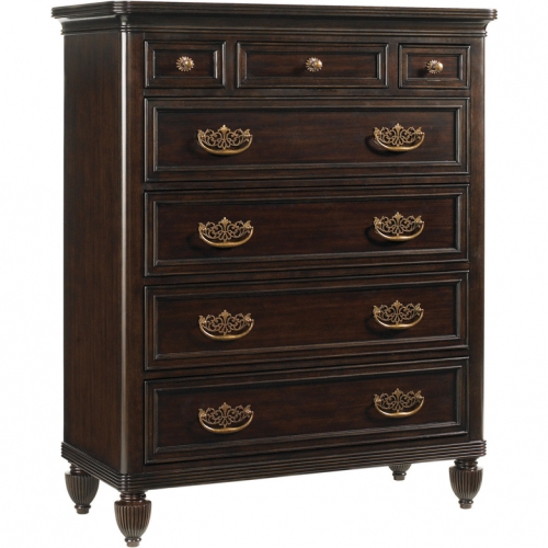 Mauna 7 Drawer Chest in Tobacco Brown Mahogany