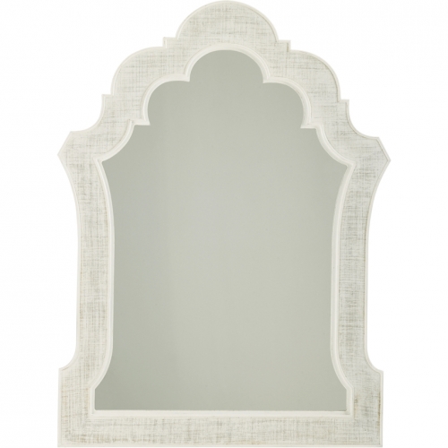 Sandys Mirror in White Wood & Raffia