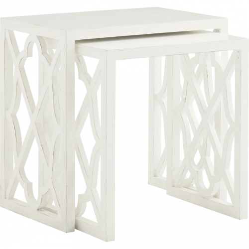 Stovell Ferry Nesting Tables in White Wood