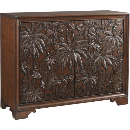 Balboa Carved Door Chest in Tobacco Brown Mahogany