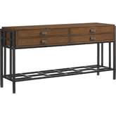 Saipan Sideboard in Wood & Hammered Metal