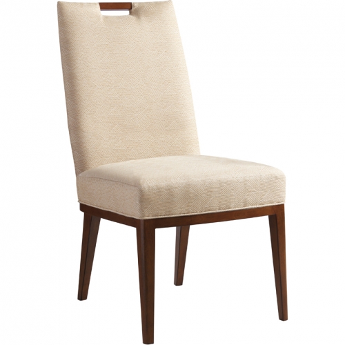 Coles Bay Dining Chair in Gold Fabric & Wood (Set of 2)