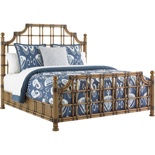 St. Kitts Rattan Queen Bed in Raffia & Rattan