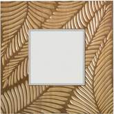 Freeport Square Mirror in Carved Palm Motif on Wood